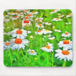 Artistic Bright and Colourful Pop Art Daisies v1 z Mouse Pad