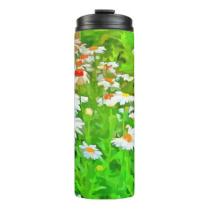 Artistic Bright and Colourful Pop Art Daisies v1 z Thermal Tumbler