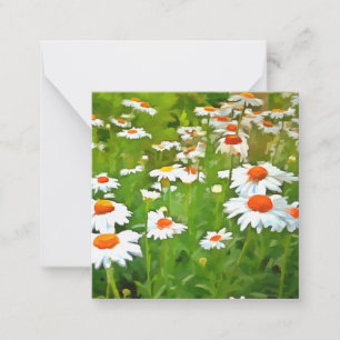 Artistic Bright and Colourful White Garden Daisies Card