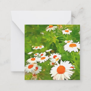 Artistic Bright and Colourful White Garden Daisies Card