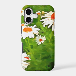 Artistic Bright Colourful White Garden Daisies v4b