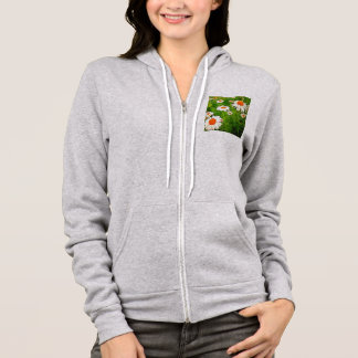 Artistic Bright Colourful White Garden Daisies v4b Hoodie