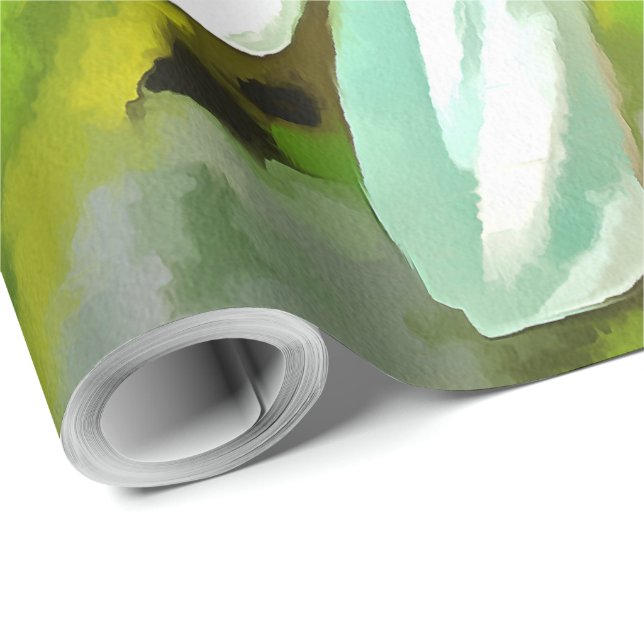 Artistic Bright Colourful White Garden Daisies v6 Wrapping Paper (Roll Corner)