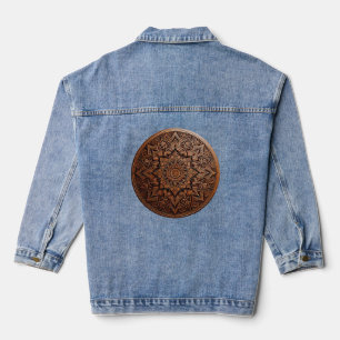 Artistic Brown Mandala  Denim Jacket