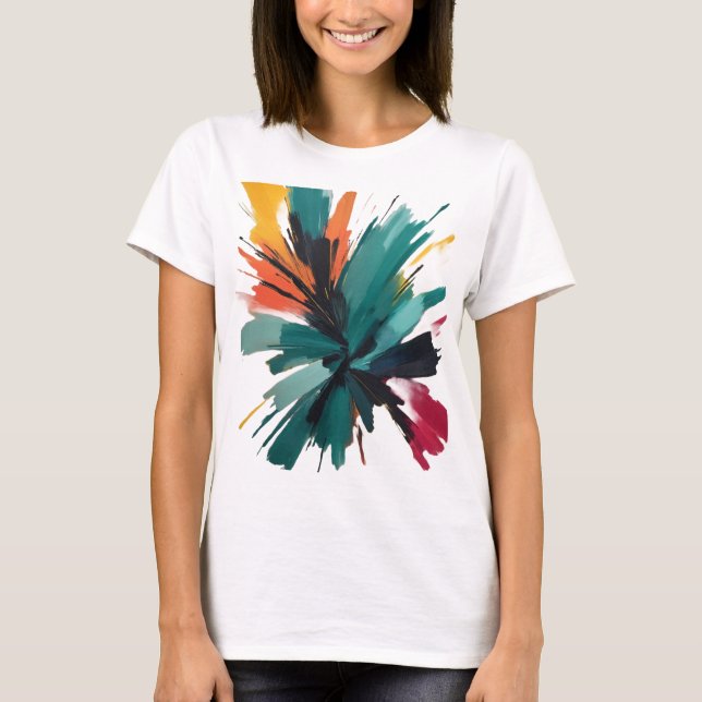 artistic brush stroke design featuring bold T-Shirt (Front)