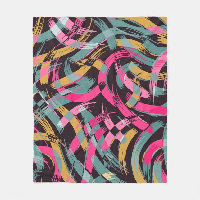 Artistic brush stroke pattern. fleece blanket (Front)