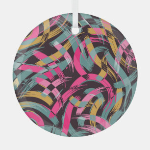 Artistic brush stroke pattern. glass tree decoration