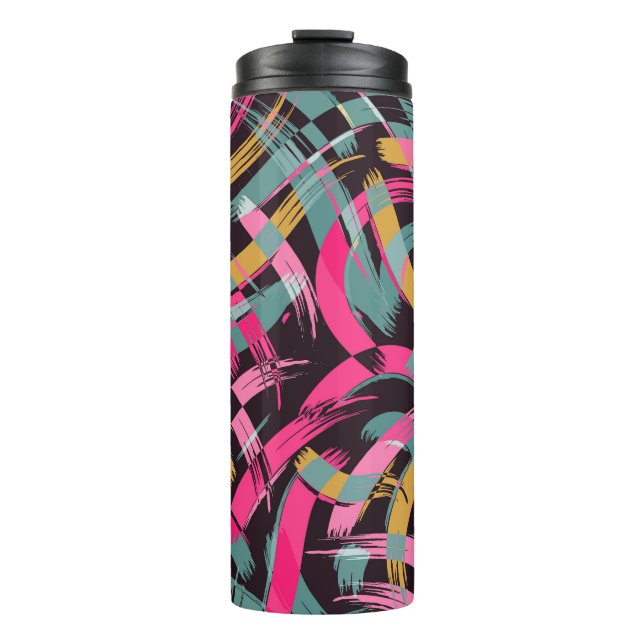 Artistic brush stroke pattern. thermal tumbler (Front)