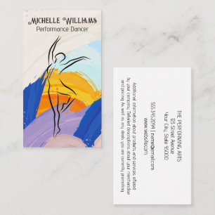 Artistic Brush Strokes Creative Dancer Logo Business Card