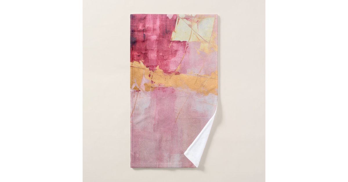 Artistic Brush Strokes Gold and Pink Hand Towel Zazzle.co.nz