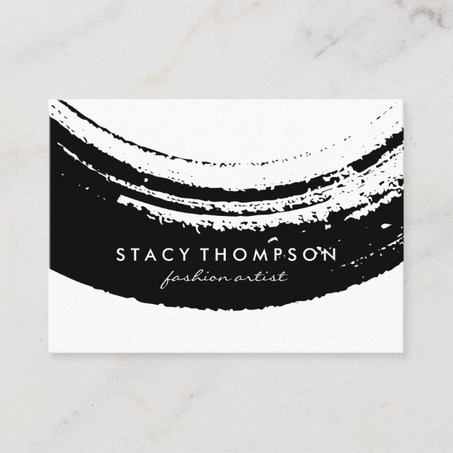 Artistic Brushed Black Business Card (Front)