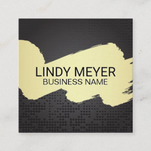 Artistic Brushed   Black Metallic Background Square Business Card