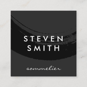 Artistic Brushed Black on Black Square Business Card