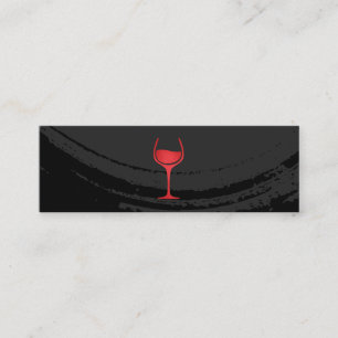 Artistic Brushed Black Wine Glass Mini Business Card