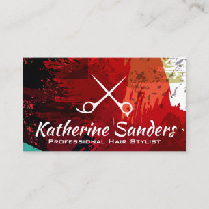 Artistic Brushed Strokes   Scissors  Business Card