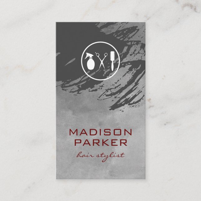 Artistic Brushed Water Colour Salon Business Card (Front)