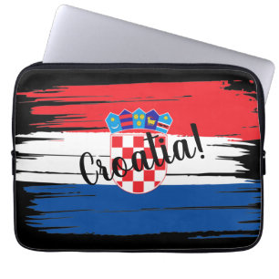 Artistic Brushstroke Croatia Flag Laptop Sleeve