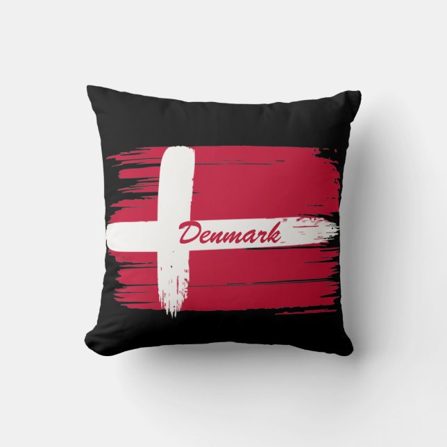 Artistic Brushstroke Denmark Flag  Cushion (Front)