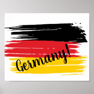 Artistic Brushstroke Germany Flag Poster