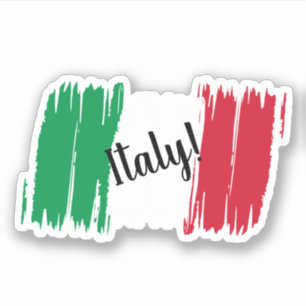Artistic Brushstroke Italy Flag Custom Cut Sticker