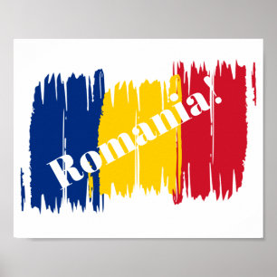 Artistic Brushstroke Romania Poster