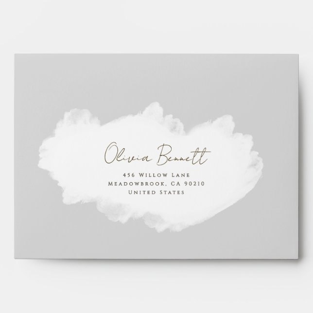 Artistic Brushstroke Wedding Envelope  (Front)