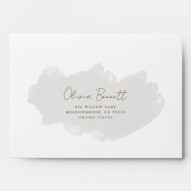 Artistic Brushstroke Wedding Envelope  (Front)