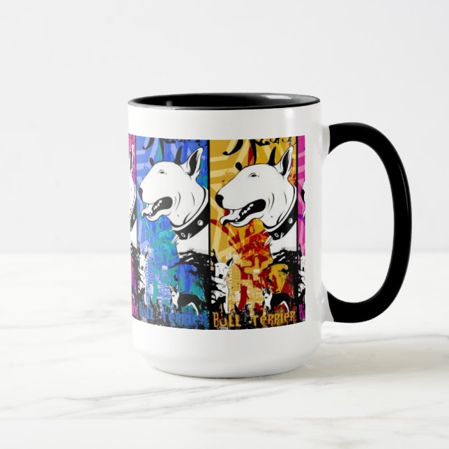 Artistic Bull Terrier Dog Breed Design Mug (Right)