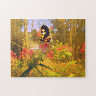 Artistic butterfly in garden scenic jigsaw puzzle