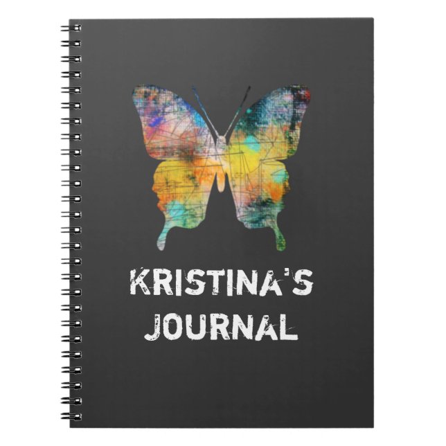Artistic Butterfly Spiral Notebook (Front)
