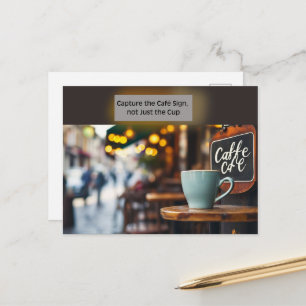 Artistic Café Quote Postcard