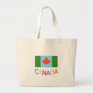 Artistic Canada flag patriotism. Canada Day. Large Tote Bag