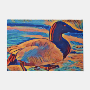 Artistic Canvasback Duck Photo Painting Doormat