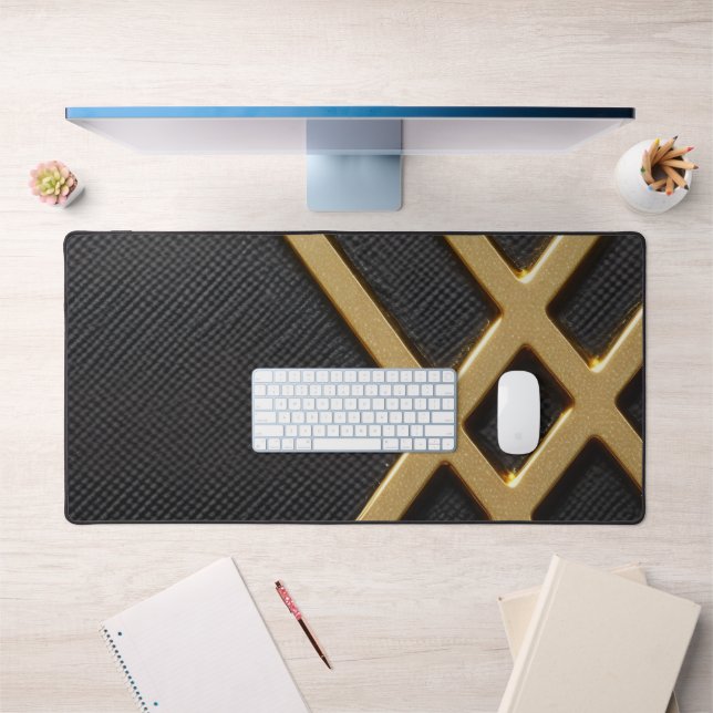 Artistic Carbon and Gold printed desk mat (Office 1)
