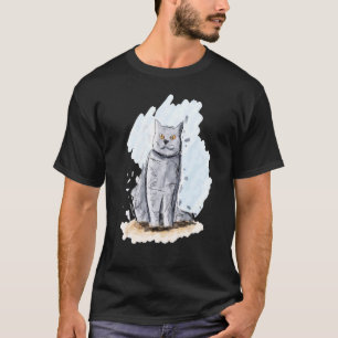 Artistic Cat Handdrawn Sketch of a British Shortha T-Shirt