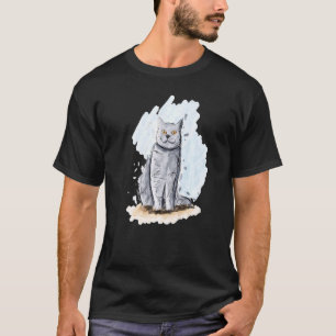 Artistic Cat Handdrawn Sketch of a British Shortha T-Shirt