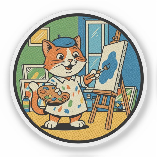 Artistic Cat Painter - Creative Feline Artist (Front)