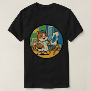 Artistic Cat Painter - Creative Feline Artist T-Shirt