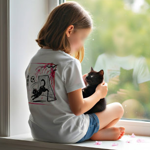 Artistic Cherry Blossom Cat Soccer For Japanese Ar T-Shirt