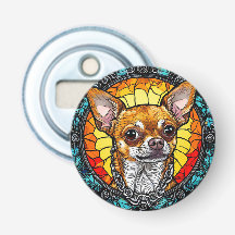 Artistic Chihuahua Illustration in Stained Glass
