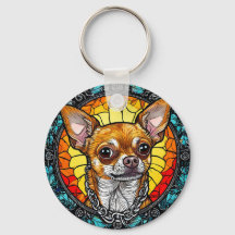 Artistic Chihuahua Illustration in Stained Glass