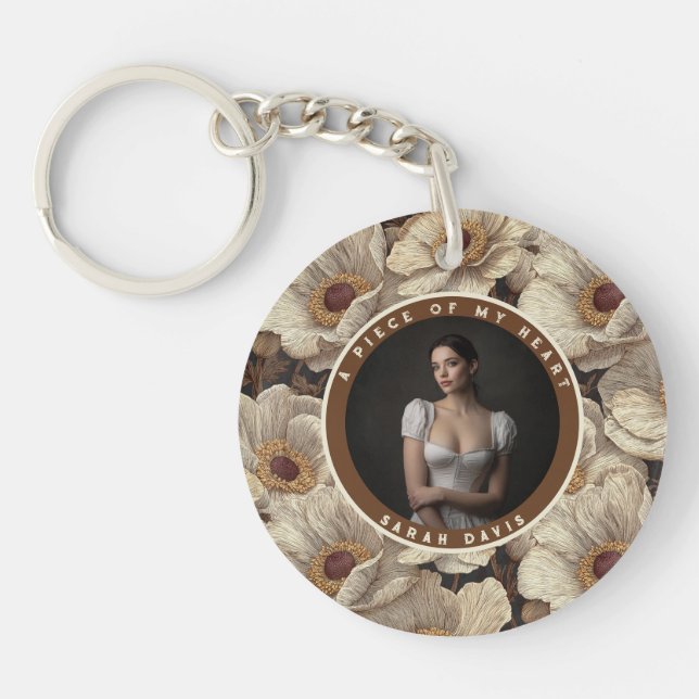 Artistic Christmas Gift Baskets Custom Anemones Key Ring (Front)