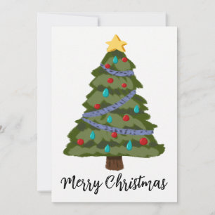 Artistic Christmas Tree Flat Holiday Card