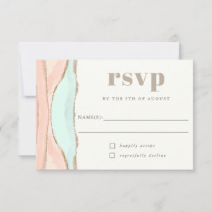 Artistic Coastal Watercolor Abstract RSVP Card