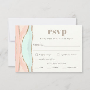 Artistic Coastal Watercolor Abstract RSVP Card