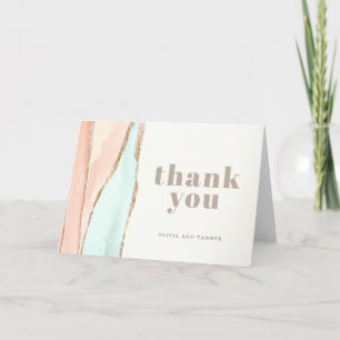 Artistic Coastal Watercolor Abstract Thank You Card