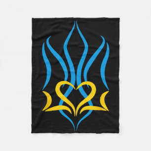 Artistic Coat Of Arms Of Ukraine Fleece Blanket