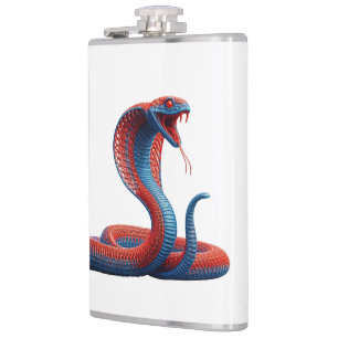 Artistic Cobra Graphic Hip Flask - Vibrant Serpent