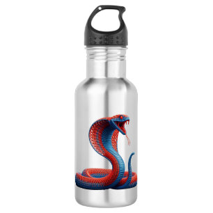 Artistic Cobra Graphic Water Bottle - Vibrant 