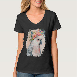 Artistic Cockatoo Parrot Bird Flower Crown Pet Bir T-Shirt